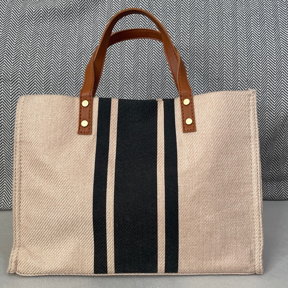 Canvas Wide Stripe Tote Bag